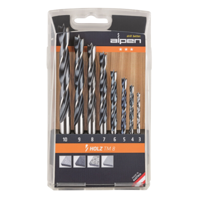 Alpen 4pc Dowel Drill Bit Set with 1/4" Hex Shank