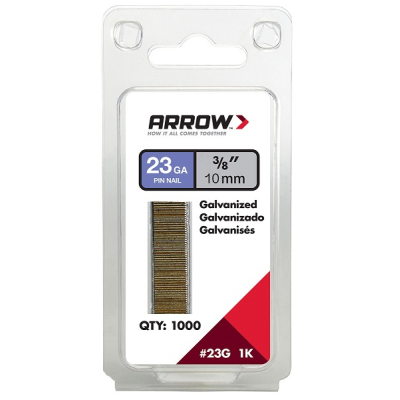 Arrow 23GA Pin Nails - 25mm (1") - Pack of 1000