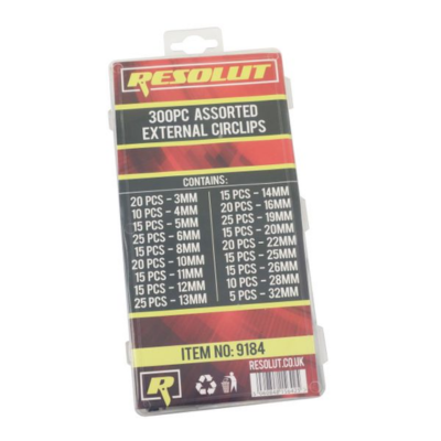 Resolut 300PC Assorted External Circlips