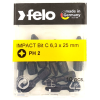 Felo PH2 x 25mm Impact Screwdriver Bit Box of 10