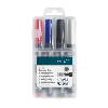 PICA Bullet Point-Pen 4pk Colours Red Blue Black White