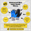 PTI Waterproof Blue Latex Sandy Glove Large Size 9 Pack of 12