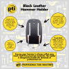 PTI Premium Black Leather Fixed Hammer Holder